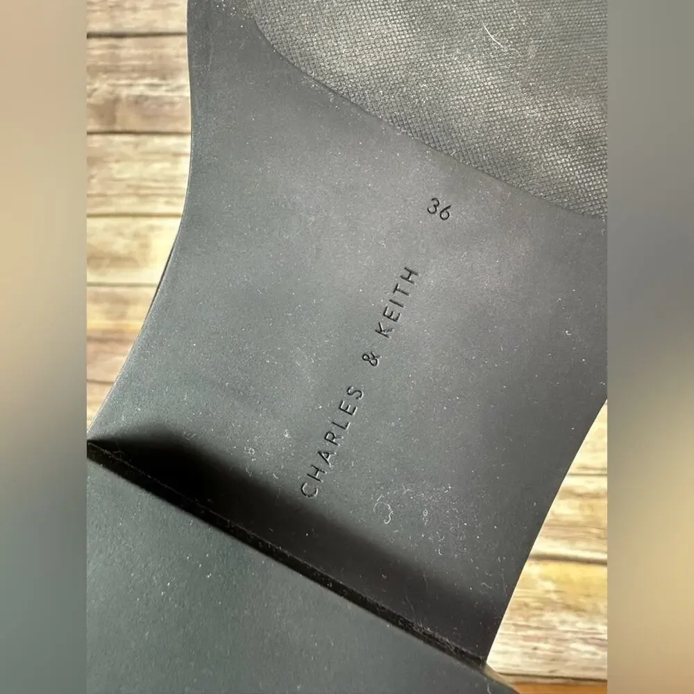 CHARLES & KEITH 6.5 Square Toe lagenlook Knee High Boots